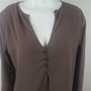 Sheer brown blouse top size large